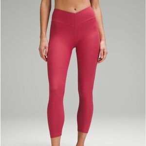 V-Waist Yoga Tight 25" Grid Texture vintage Rose